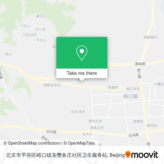 北京市平谷区峪口镇东樊各庄社区卫生服务站 map