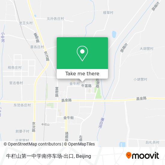 牛栏山第一中学南停车场-出口 map
