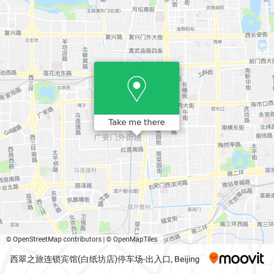 西翠之旅连锁宾馆(白纸坊店)停车场-出入口 map