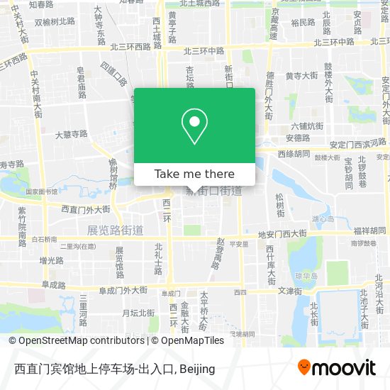 西直门宾馆地上停车场-出入口 map
