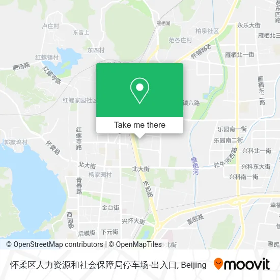 怀柔区人力资源和社会保障局停车场-出入口 map