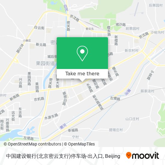 中国建设银行(北京密云支行)停车场-出入口 map