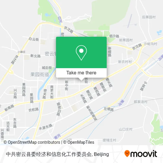 中共密云县委经济和信息化工作委员会 map