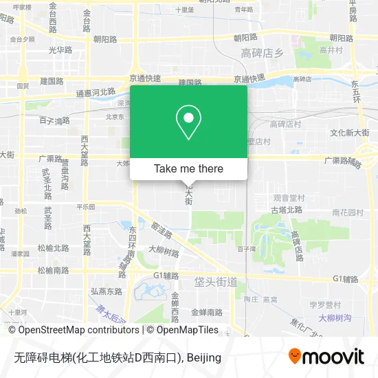 无障碍电梯(化工地铁站D西南口) map
