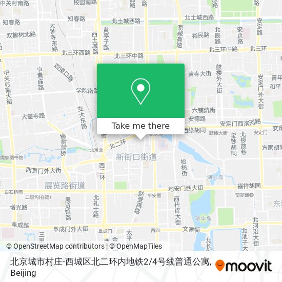 北京城市村庄-西城区北二环内地铁2/4号线普通公寓 map