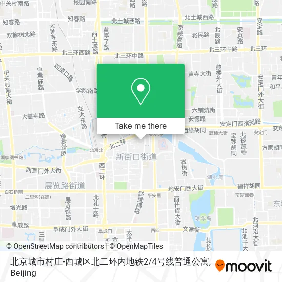 北京城市村庄-西城区北二环内地铁2/4号线普通公寓 map