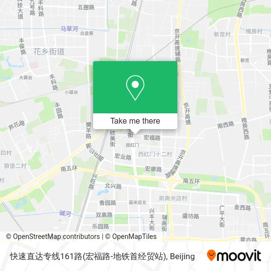 快速直达专线161路(宏福路-地铁首经贸站) map
