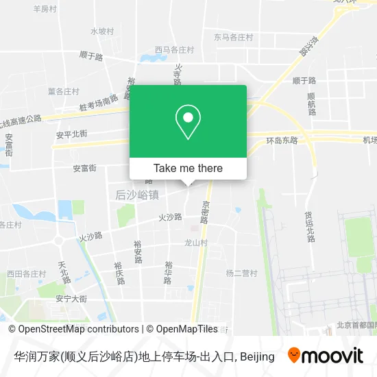 华润万家(顺义后沙峪店)地上停车场-出入口 map