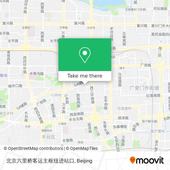 北京六里桥客运主枢纽进站口 map