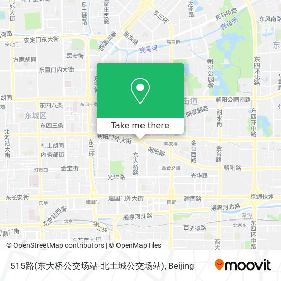 515路(东大桥公交场站-北土城公交场站) map