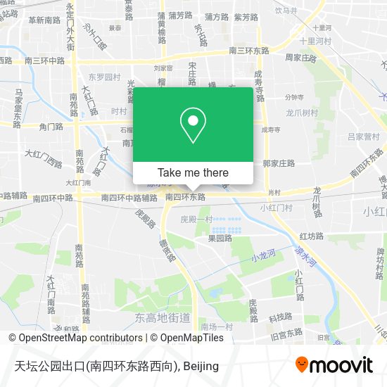 天坛公园出口(南四环东路西向) map