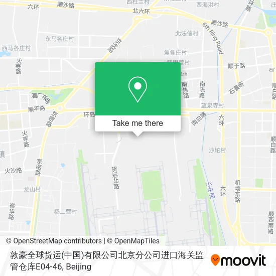 敦豪全球货运(中国)有限公司北京分公司进口海关监管仓库E04-46 map
