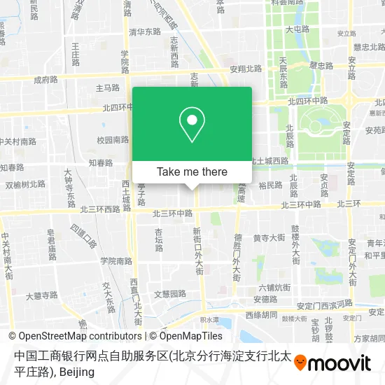中国工商银行网点自助服务区(北京分行海淀支行北太平庄路) map
