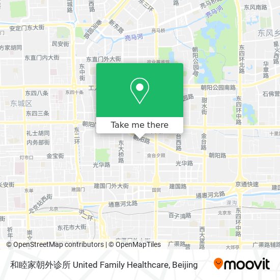 和睦家朝外诊所 United Family Healthcare map