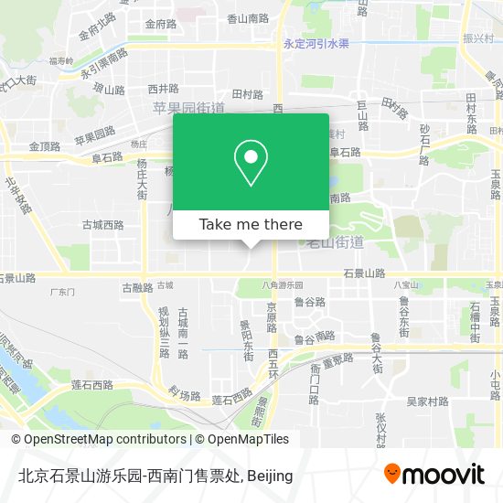 北京石景山游乐园-西南门售票处 map