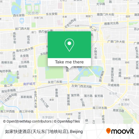 如家快捷酒店(天坛东门地铁站店) map