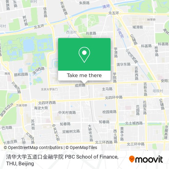 清华大学五道口金融学院 PBC School of Finance, THU map