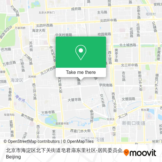 北京市海淀区北下关街道皂君庙东里社区-居民委员会 map