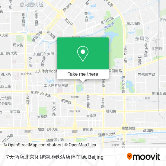 7天酒店北京团结湖地铁站店停车场 map