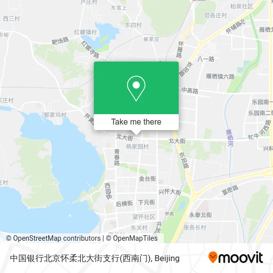 中国银行北京怀柔北大街支行(西南门) map