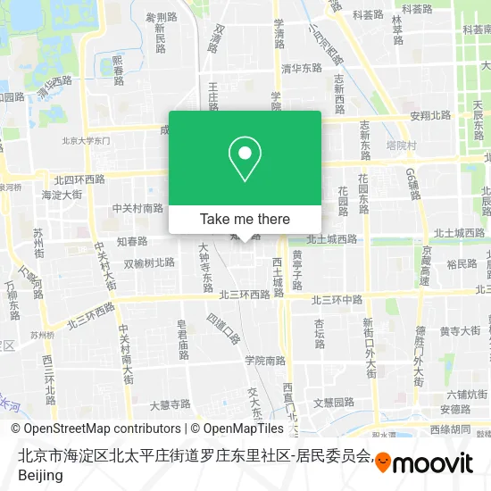 北京市海淀区北太平庄街道罗庄东里社区-居民委员会 map