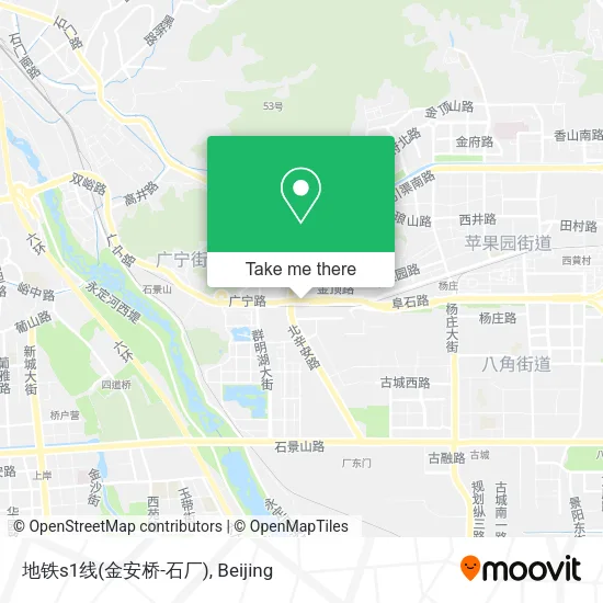 地铁s1线(金安桥-石厂) map