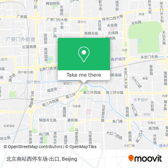 北京南站西停车场-出口 map