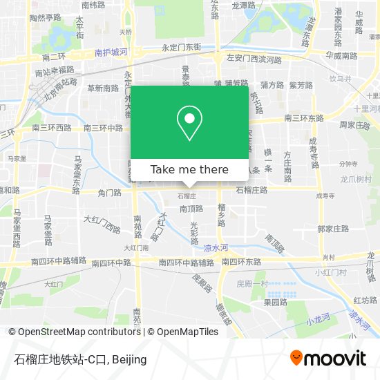 How To Get To 石榴庄地铁站 C口in 大红门街道by Metro Or Bus