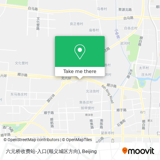 六元桥收费站-入口(顺义城区方向) map