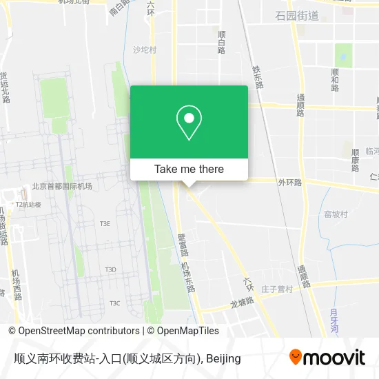 顺义南环收费站-入口(顺义城区方向) map