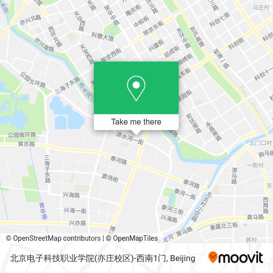 北京电子科技职业学院(亦庄校区)-西南1门 map
