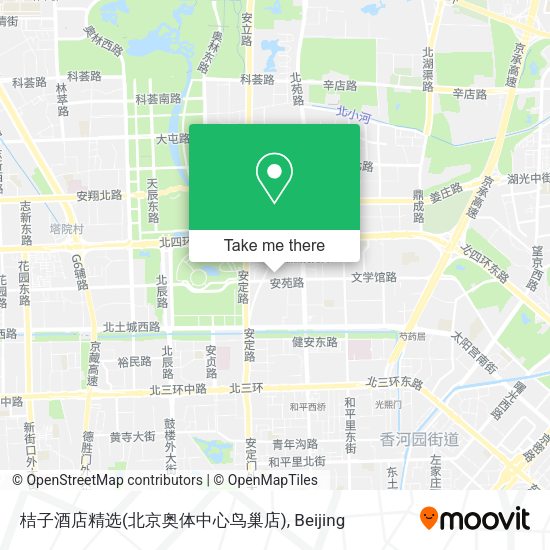 桔子酒店精选(北京奥体中心鸟巢店) map