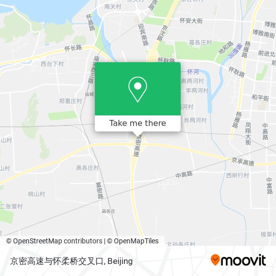 京密高速与怀柔桥交叉口 map