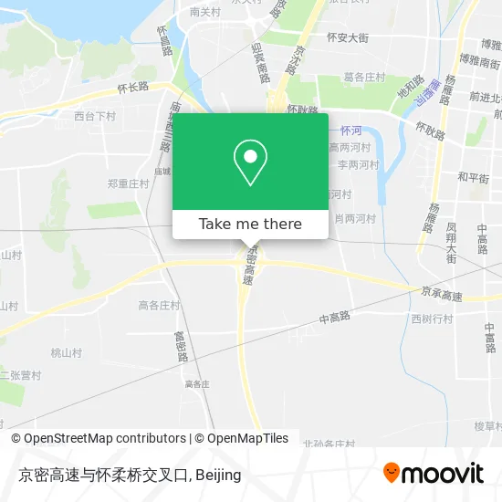 京密高速与怀柔桥交叉口 map