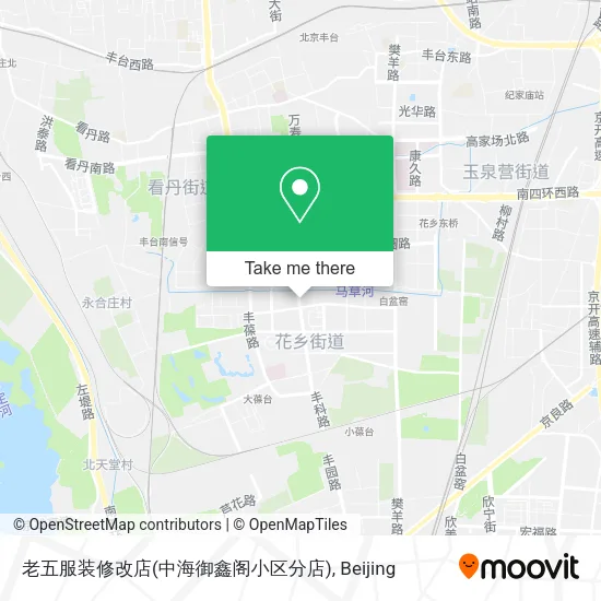 老五服装修改店(中海御鑫阁小区分店) map