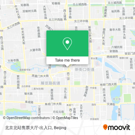 北京北站售票大厅-出入口 map