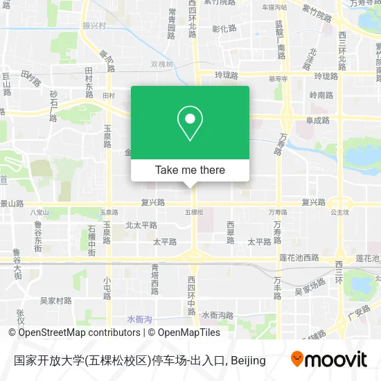 国家开放大学(五棵松校区)停车场-出入口 map