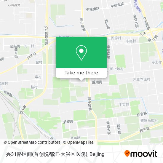 兴31路区间(首创悦都汇-大兴区医院) map