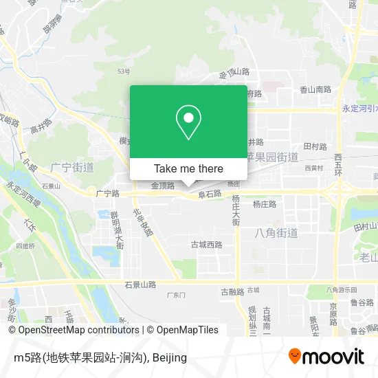 m5路(地铁苹果园站-涧沟) map