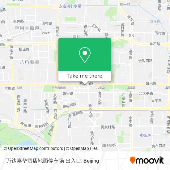 万达嘉华酒店地面停车场-出入口 map
