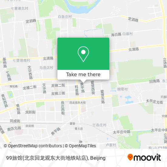 99旅馆(北京回龙观东大街地铁站店) map