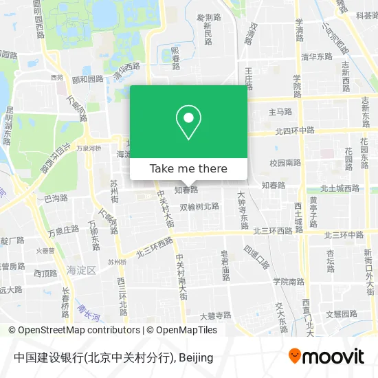 中国建设银行(北京中关村分行) map