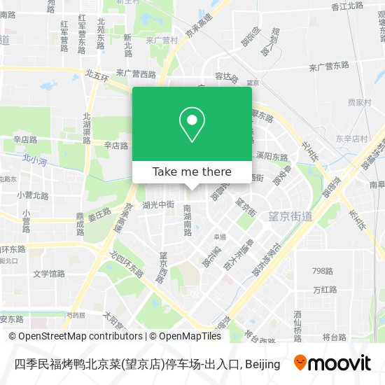 四季民福烤鸭北京菜(望京店)停车场-出入口 map
