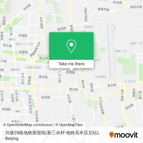 兴微26路地铁接驳线(新三余村-地铁高米店北站) map