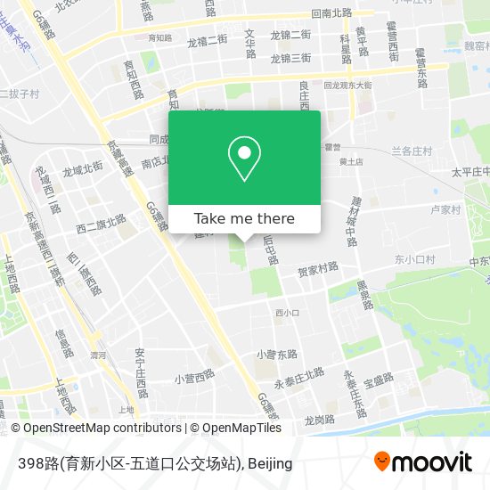 398路(育新小区-五道口公交场站) map