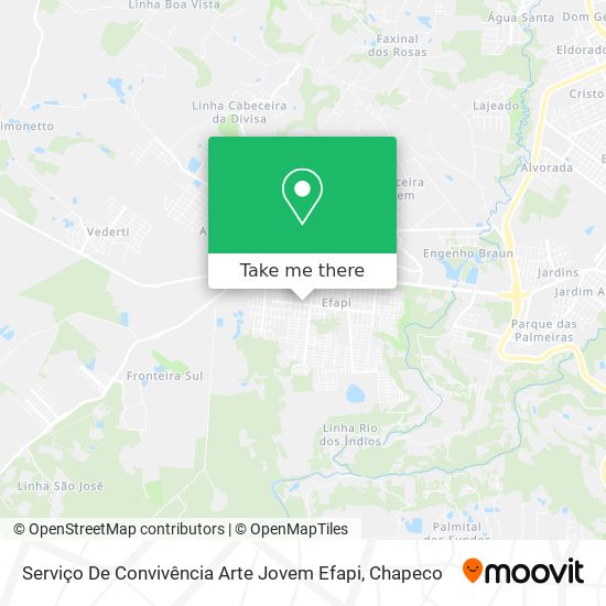 Serviço De Convivência Arte Jovem Efapi map