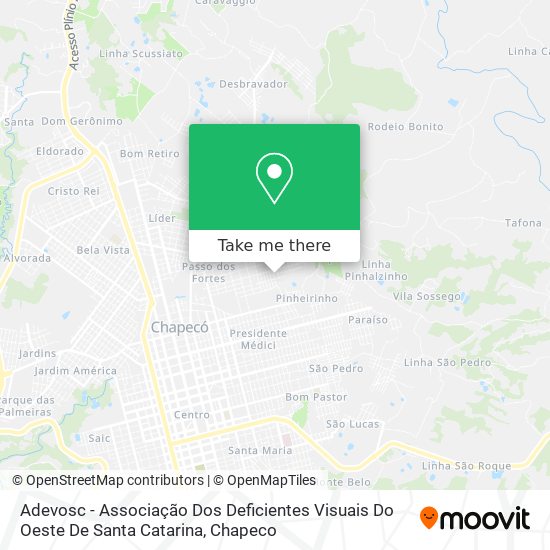 Adevosc - Associação Dos Deficientes Visuais Do Oeste De Santa Catarina map