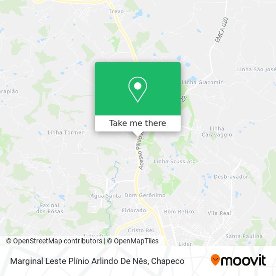 Marginal Leste Plínio Arlindo De Nês map