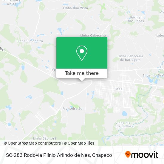SC-283 Rodovia Plínio Arlindo de Nes map