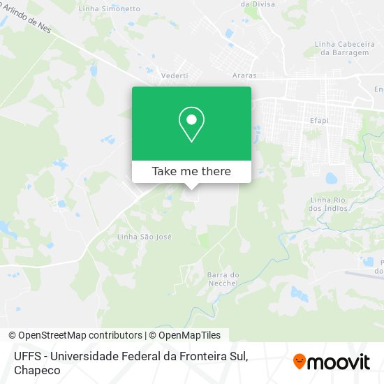 UFFS - Universidade Federal da Fronteira Sul map